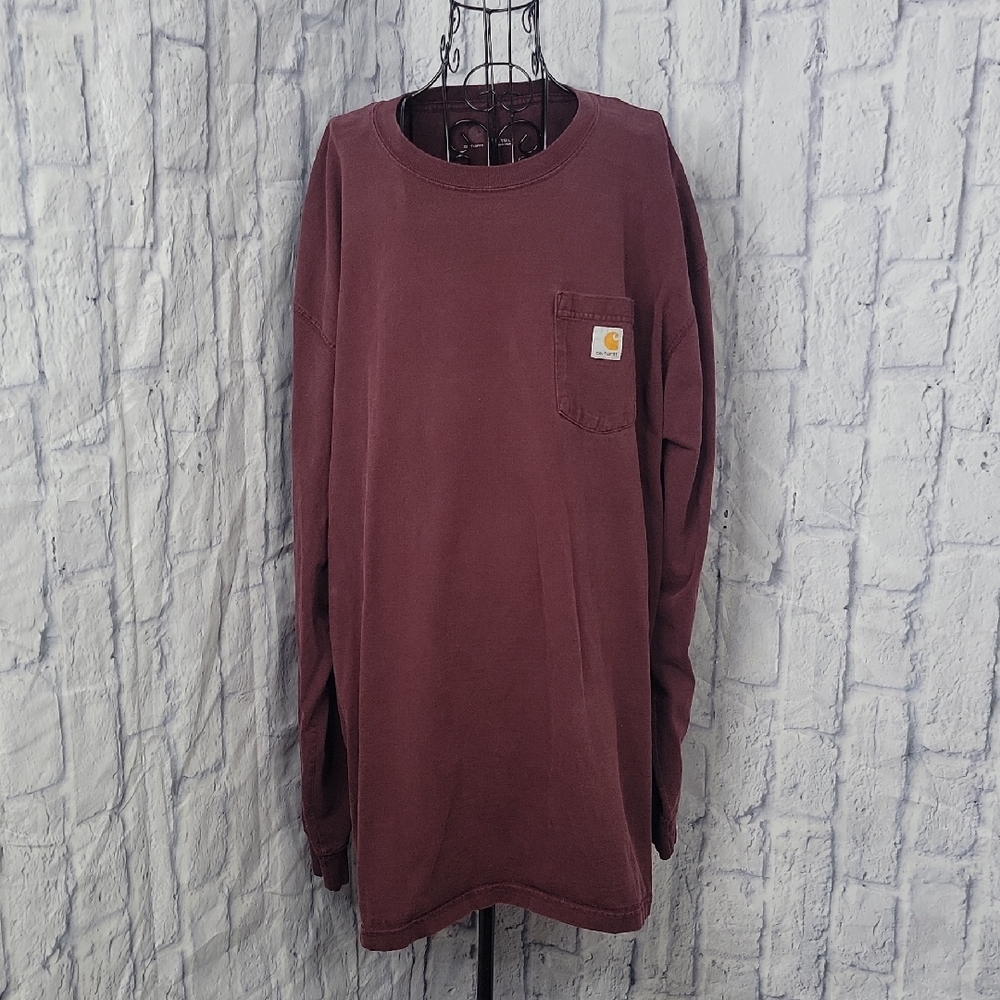 Carhartt Men's Long Sleeve Tee - Maroon‎